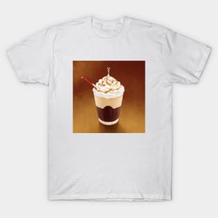 Coffee Straw Food Vintage Retro T-Shirt